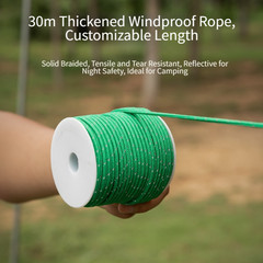 30m 4mm Reflective Guy Rope for Tent For Tarp Canopy Camping Gear Tie Down Use