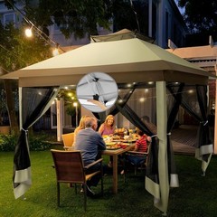 12x12FT Pop up Gazebo with Mosquito Netting Waterproof Outdoor Patio Screen Tent