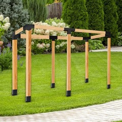 4×4 Pergola Bracket Kit 3.5×3.5 Inner, 3- & 4-Way Brackets with Bases Black