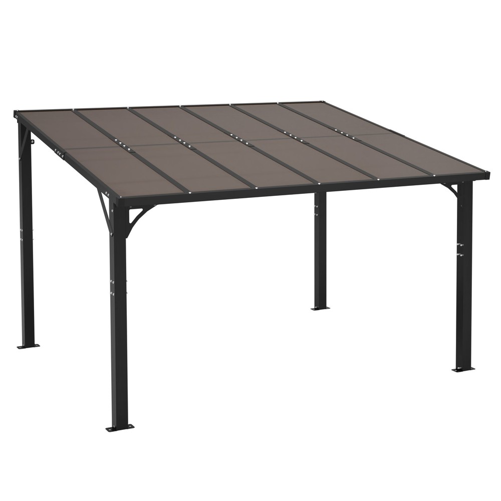 12x10FT Gazebo Pergola Hardtop Gazebo Metal Large Galvanized Steel Patio Canopy