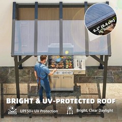 8&prime; x 5&prime; Grill Gazebo Lean-to Pergola with Polycarbonate Roof