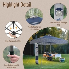 10x10ft Pop-up Canopy Outdoor Awning Gazebo Tent Heavy Duty Sun Shade Portable