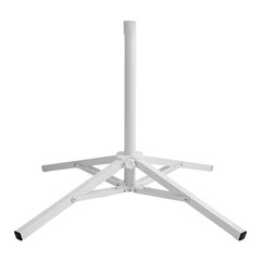 White Folding Umbrella for stand Iron Construction Wide 4-Leg Base for Stability
