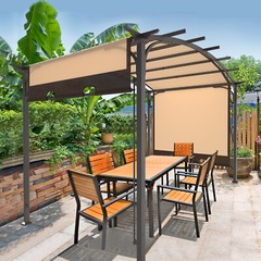 MOTOOS 8.8*10.8ft Brown Column Khaki Iron Pavilion