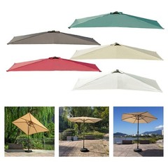 Garden Parasol Cover 3x2m for Semi-Rectangular Frame Umbrella Replacement