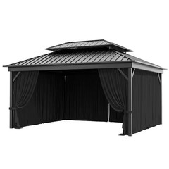 12 Ft. X 14 Ft. Universal Outdoor Privacy Curtains, Gazebo Replacement with Zipp