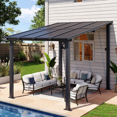 Aoxun 8’X10’ Gazebo, Wall Mounted Gazebos Pergola on Clearance, Outdoor Patio, L