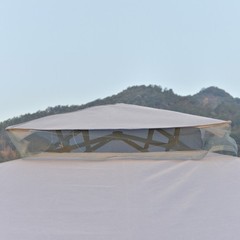 9.6×9.6&prime; Garden Patio Gazebo Outdoor Canopy Shelter with 2-Tier Roof and Netting