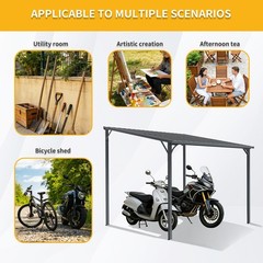 8×10 FT Outdoor Metal Pergola Wall-mounted Gazebo Waterproof for Patio,Garden