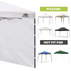 FLAGLY 10×10 Pop Up Canopy Sidewall – 1 PC 300D Waterproof 10x10ft, White