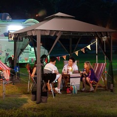 10×10 Patio Gazebo with Mosquito Netting Outdoor Heavy Duty Party Canopy Tent