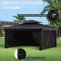 12 Ft. X 14 Ft. Universal Outdoor Privacy Curtains, Gazebo Replacement with Zipp