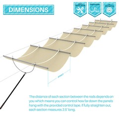 Retractable Pergola Panel Canopy Sun Shade Cover for Garden Yard Awning Outdoor