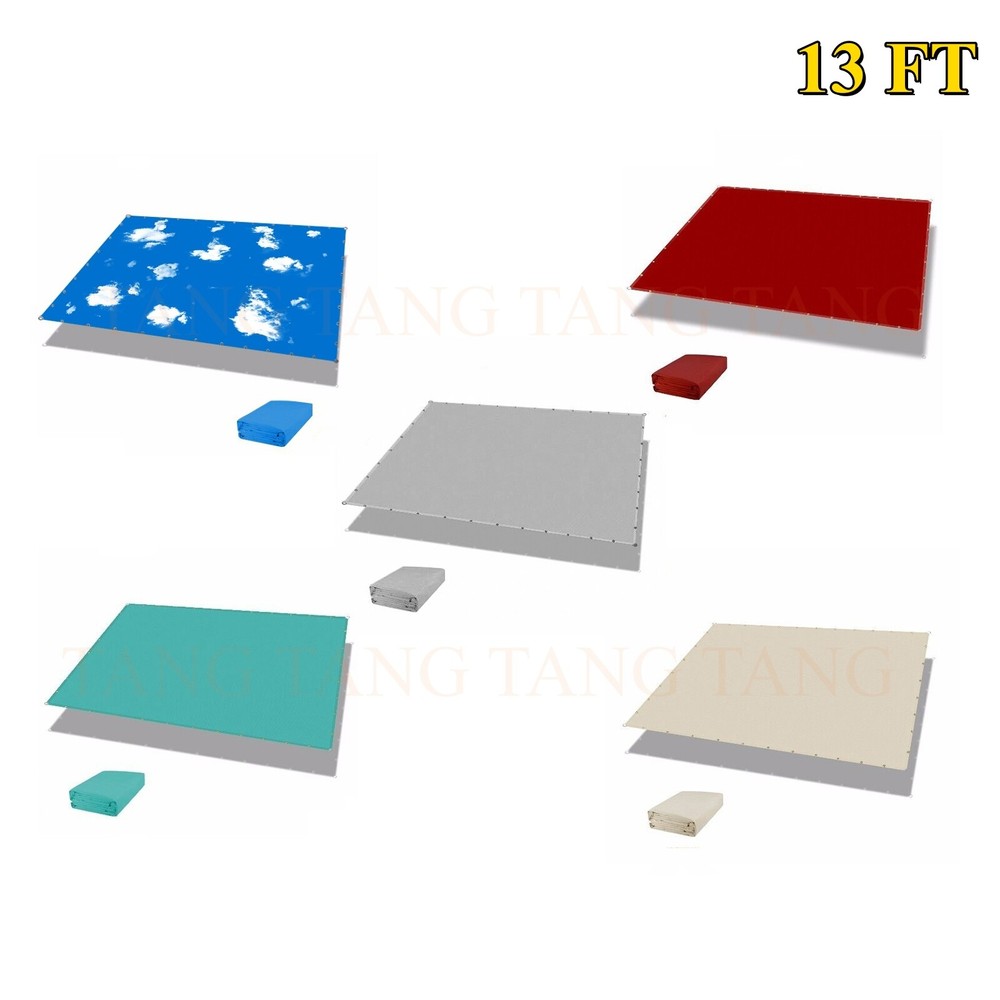 13&prime; Sun Shade Sail Straight Edge Waterproof UV Garden Patio Yard Canopy Cover