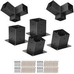 4×4 Inch Pergola Bracket Kit Inner 3.5×3.5 3-Way Slanted Brackets DIY Post