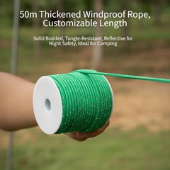 50m 4mm Reflective Nylon Guy Line for Tents Tarps Camping Outdoor Securing Use