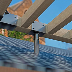 2-Pack 3.6&Prime; Stainless Steel Saddle Roof Riser for Patio Pergola, Black Finish
