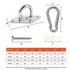 Diamond Pattern 304 Stainless Steel Swing Hangers 2pcs for Hammocks Bags