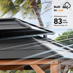 11&prime; x 13&prime; Cedar Wood Framed Hardtop Gazebo with Galvanized Steel Double Roof