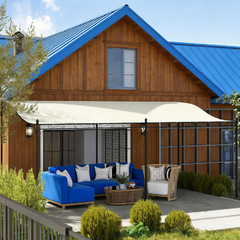 Wooden Gazebo Swanky Curve Design Complements Outdoor Decor For Grill Barriers