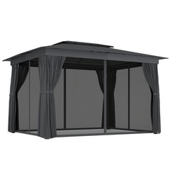 10&prime; x 12&prime; Outdoor Patio Gazebo, Double Roof Gazebo Canopy Shelter