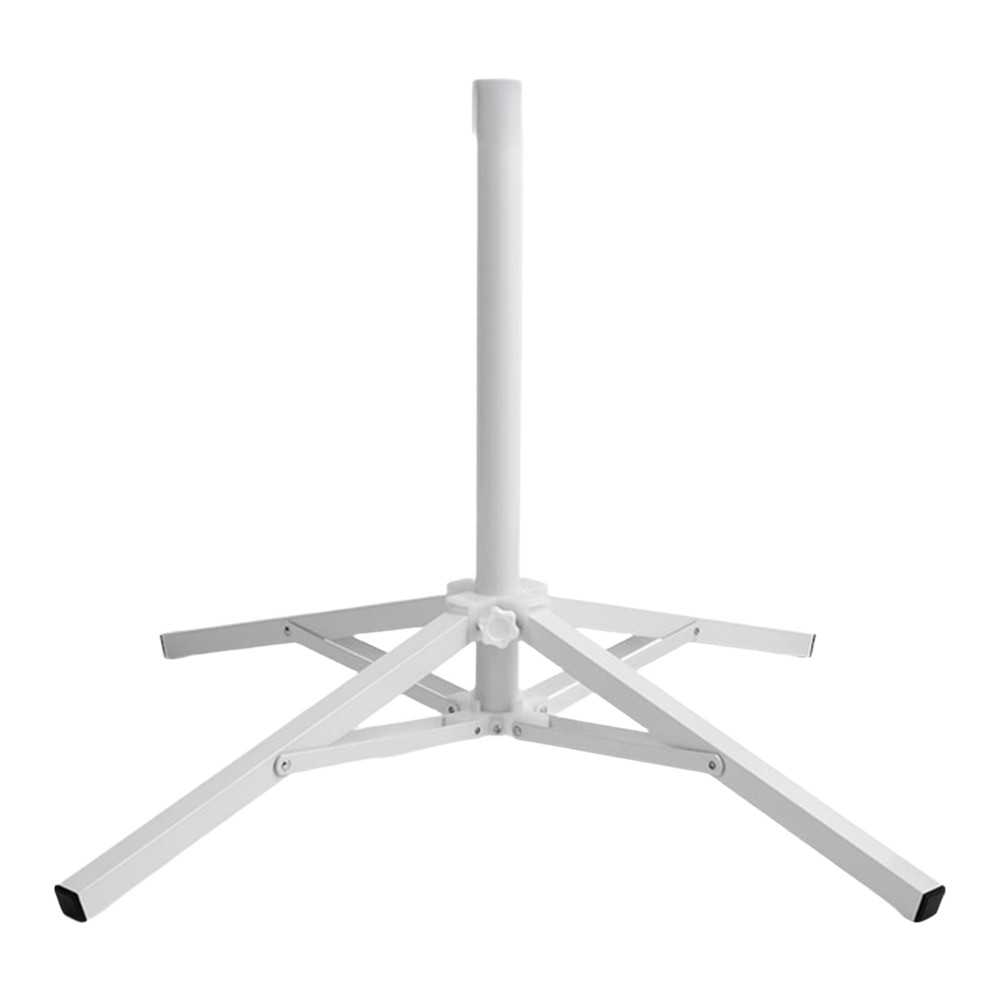 White Folding Umbrella for stand Iron Construction Wide 4-Leg Base for Stability