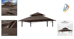 Durable Brown Rectangular Canopy Top for L-GG001PST-F Gazebo – Firesafe