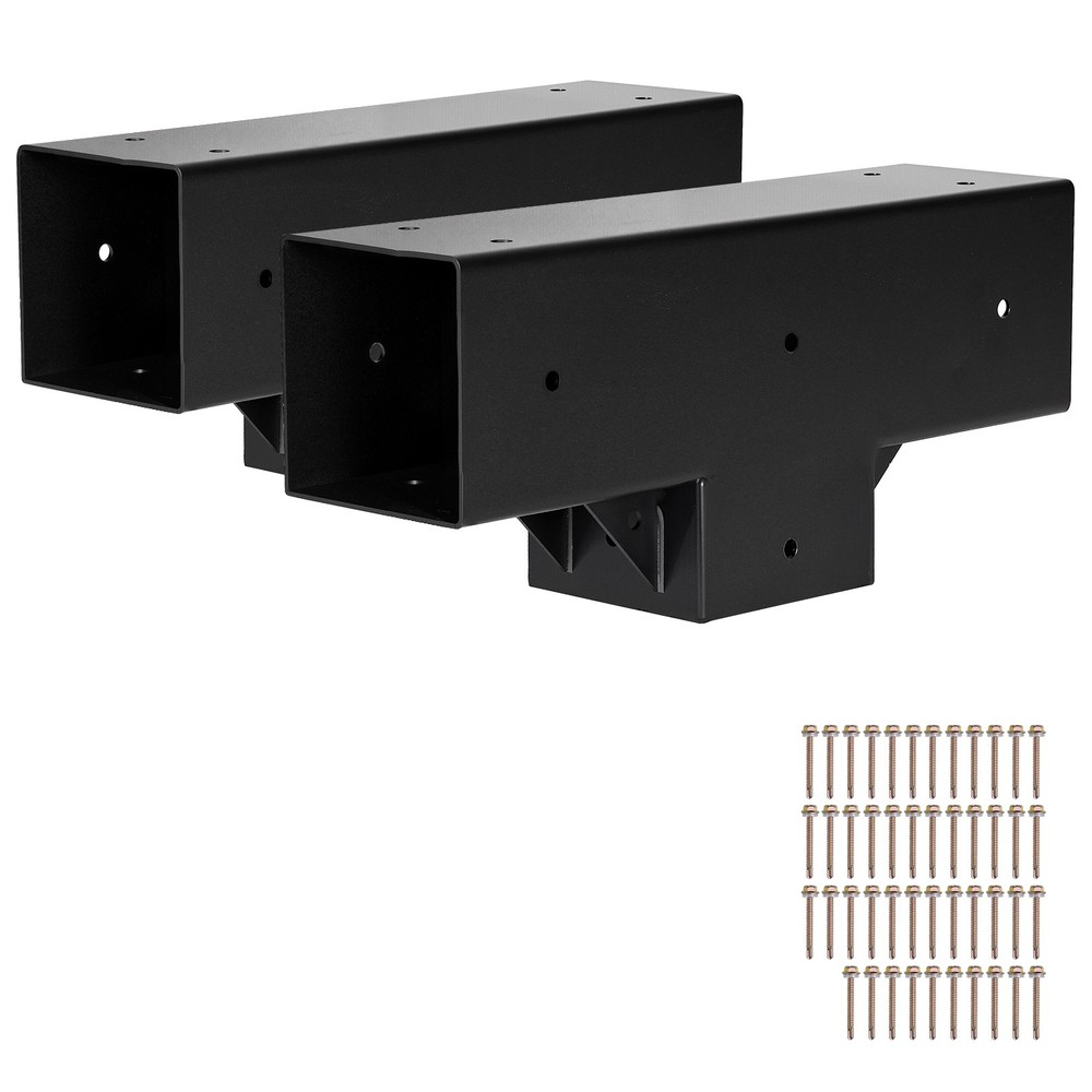 4×4 Inch Pergola Bracket Kit Inner 3.5×3.5 3-Way Woodworks DIY Post 2 pcs