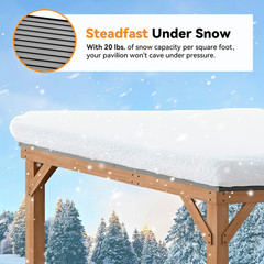 10&rsquo;x12&prime; Outdoor Cedar Wood Gazebo with Sloped Metal Roof for Patio, Decks Garden