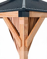 12&rsquo;x20&prime; Cedar Wood Hardtop Gazebo Double Galvanize Roof w/Curtain Nettiing,Garde