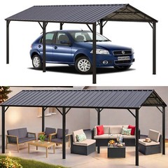10×20&rsquo;Carport Heavy Duty Outdoor Gazebo Garage Car Shelter with Galvanized Roof