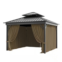 10 Ft. X 10 Ft. Universal Outdoor Privacy Curtains, Gazebo Replacement with Zipp