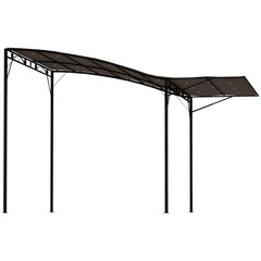 10&prime; x 8&prime; Patio Awning & Gazebo, Extendable Steel Sun Shade Shelter, Brown