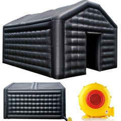 Sewinfla 16.5x13x11.5Ft Black Inflatable Nightclub Tent with 550w Blower