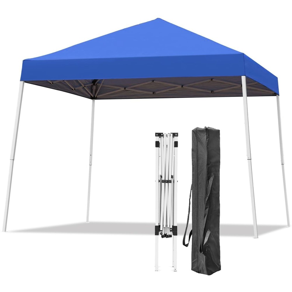 Oneofics 10x10FT Slant Leg Pop Up Canopy Tent, Portable 10 x 10 feet, Blue