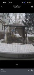Metal Frame Rectangular Gazebo Acrylic Roof Curtains Brown Beige