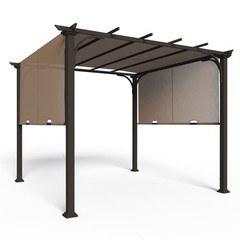 EAGLE PEAK 10×10 Outdoor Pergola Canopy with Retractable Textilene Canopy Shade