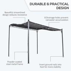 10&prime; x 10&prime; Steel Outdoor Pergola Gazebo Patio Canopy Backyard Pool Deck Garden