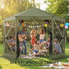 10 x 11 ft Pop Up Gazebo Screen Tent, Instant Camping Canopy