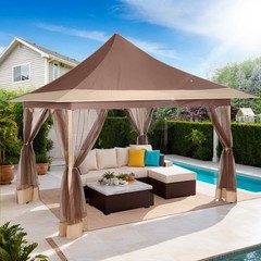 12x12ft Pop Up Gazebo with Mosquito Nettings Outdoor Patio Garden Canopy Tent