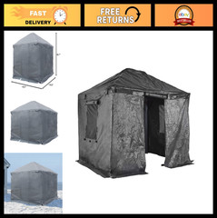 Waterproof 10×10 Gazebo Winter Cover with Roll-Up Door & Vented Panels – Gray