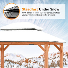 Rosewood Wood Gazebo 11&prime; x 13&prime;, Cedar Framed Gazebo with Double Galvanize Roof