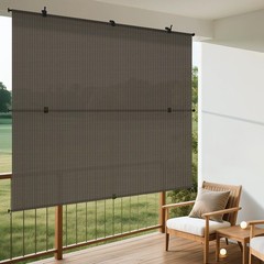 8&rsquo;W x 6&rsquo;H Outdoor Roll Up Foldable Shade Fabric UV Blockage Roller Shade for