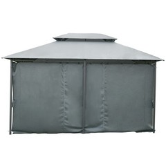 10&rsquo;x13&prime; Outdoor 2 Tier Vented Canopy Steel Gazebo, BBQ Party Tent Shelter Shade
