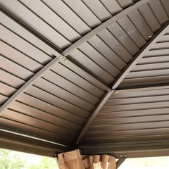 10×13&prime; Open-Side Gazebo with Storm Curtains, Durable Powder-Coated Legs