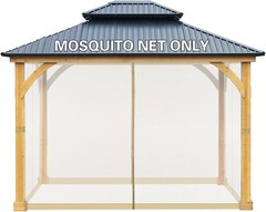 Gazebo Replacement Mosquito Netting Outdoor Universal 4-Panels Screen Sidewalls
