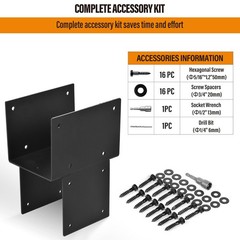 4 Pack Heavy Duty 5.5X5.5 Stainless Steel Post Caps Tie Bracket For Wood Beams